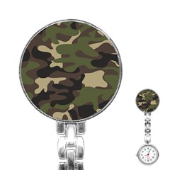 Texture Military Camouflage Repeats Seamless Army Green Hunting Stainless Steel Nurses Watch