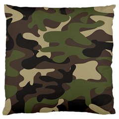 Texture Military Camouflage Repeats Seamless Army Green Hunting Standard Premium Plush Fleece Cushion Case (two Sides) by Cowasu