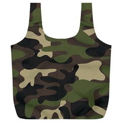 Texture Military Camouflage Repeats Seamless Army Green Hunting Full Print Recycle Bag (xl) by Cowasu