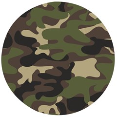 Texture Military Camouflage Repeats Seamless Army Green Hunting Wooden Bottle Opener (Round)