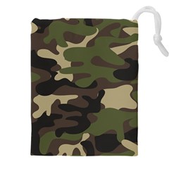 Texture Military Camouflage Repeats Seamless Army Green Hunting Drawstring Pouch (5xl) by Cowasu