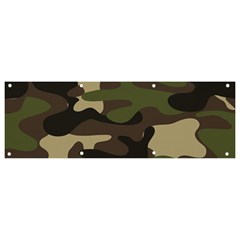 Texture Military Camouflage Repeats Seamless Army Green Hunting Banner and Sign 9  x 3 