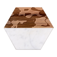 Texture Military Camouflage Repeats Seamless Army Green Hunting Marble Wood Coaster (hexagon) 