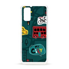 Seamless Pattern With Vehicles Building Road Samsung Galaxy S20 6 2 Inch Tpu Uv Case