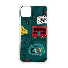 Seamless Pattern With Vehicles Building Road Iphone 11 Pro Max 6 5 Inch Tpu Uv Print Case by Cowasu