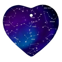 Realistic Night Sky With Constellations Ornament (heart)