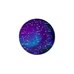 Realistic Night Sky With Constellations Golf Ball Marker