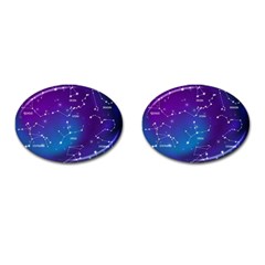 Realistic Night Sky With Constellations Cufflinks (oval)