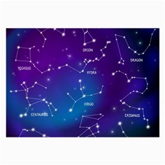 Realistic Night Sky With Constellations Large Glasses Cloth (2 Sides) by Cowasu