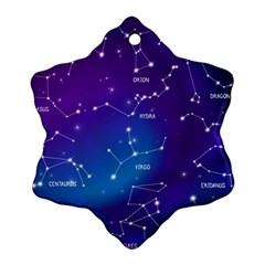 Realistic Night Sky With Constellations Ornament (snowflake) by Cowasu