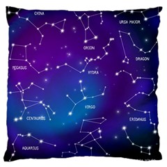 Realistic Night Sky With Constellations Large Cushion Case (two Sides) by Cowasu