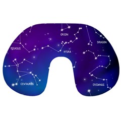 Realistic Night Sky With Constellations Travel Neck Pillow by Cowasu