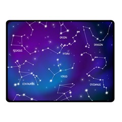 Realistic Night Sky With Constellations Two Sides Fleece Blanket (small) by Cowasu