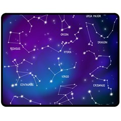 Realistic Night Sky With Constellations Two Sides Fleece Blanket (medium) by Cowasu