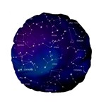 Realistic Night Sky With Constellations Standard 15  Premium Flano Round Cushions Front