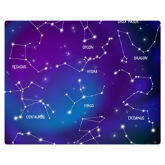 Realistic Night Sky With Constellations Two Sides Premium Plush Fleece Blanket (medium) by Cowasu