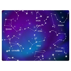 Realistic Night Sky With Constellations Two Sides Premium Plush Fleece Blanket (extra Small) by Cowasu