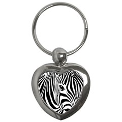 Animal Cute Pattern Art Zebra Key Chain (heart)