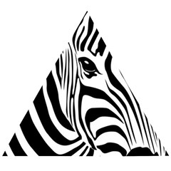 Animal Cute Pattern Art Zebra Wooden Puzzle Triangle by Amaryn4rt