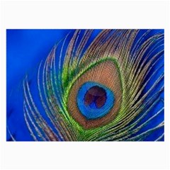 Blue Peacock Feather Large Glasses Cloth (2 Sides) by Amaryn4rt
