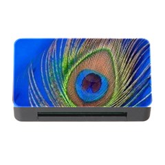 Blue Peacock Feather Memory Card Reader With Cf by Amaryn4rt