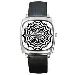 Spider Web Hypnotic Square Metal Watch by Amaryn4rt