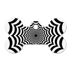 Spider Web Hypnotic Dog Tag Bone (one Side) by Amaryn4rt