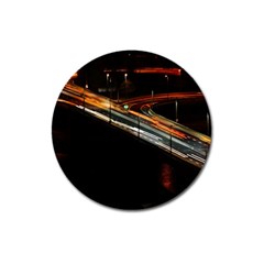 Highway Night Lighthouse Car Fast Magnet 3  (round) by Amaryn4rt