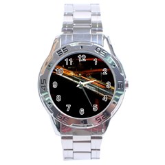 Highway Night Lighthouse Car Fast Stainless Steel Analogue Watch by Amaryn4rt