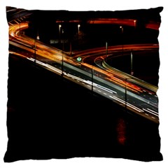 Highway Night Lighthouse Car Fast Large Cushion Case (one Side)