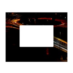Highway Night Lighthouse Car Fast White Tabletop Photo Frame 4 x6  by Amaryn4rt