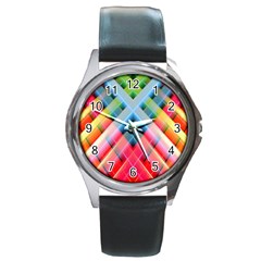 Graphics Colorful Colors Wallpaper Graphic Design Round Metal Watch by Amaryn4rt