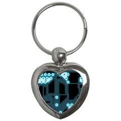 A Completely Seamless Background Design Circuitry Key Chain (heart) by Amaryn4rt