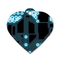 A Completely Seamless Background Design Circuitry Dog Tag Heart (one Side) by Amaryn4rt