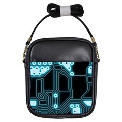 A Completely Seamless Background Design Circuitry Girls Sling Bag by Amaryn4rt