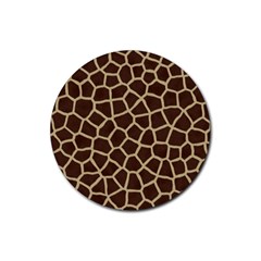 Giraffe Animal Print Skin Fur Rubber Coaster (round) by Amaryn4rt