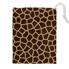 Giraffe Animal Print Skin Fur Drawstring Pouch (4xl) by Amaryn4rt