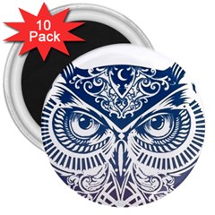 Owl 3  Magnets (10 Pack)  by Amaryn4rt