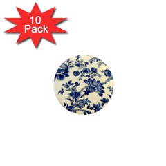 Vintage Blue Drawings On Fabric 1  Mini Magnet (10 Pack)  by Amaryn4rt