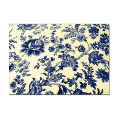 Vintage Blue Drawings On Fabric Sticker A4 (10 Pack) by Amaryn4rt