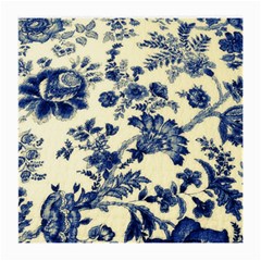 Vintage Blue Drawings On Fabric Medium Glasses Cloth (2 Sides) by Amaryn4rt