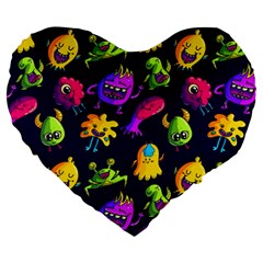 Space Patterns Large 19  Premium Heart Shape Cushions by Amaryn4rt