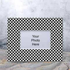 Black And White Checkerboard Background Board Checker White Tabletop Photo Frame 4 x6 