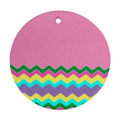 Easter Chevron Pattern Stripes Ornament (round) by Amaryn4rt