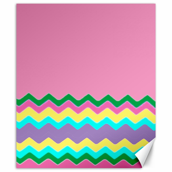 Easter Chevron Pattern Stripes Canvas 20  x 24 