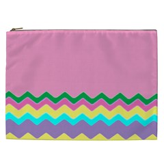 Easter Chevron Pattern Stripes Cosmetic Bag (xxl) by Amaryn4rt