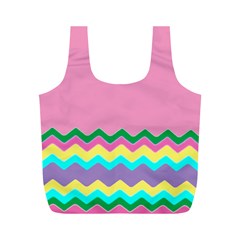 Easter Chevron Pattern Stripes Full Print Recycle Bag (M)