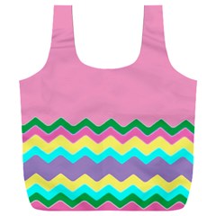 Easter Chevron Pattern Stripes Full Print Recycle Bag (xxxl) by Amaryn4rt