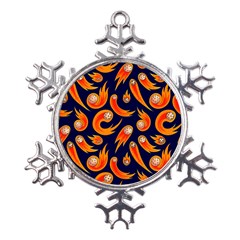 Space Patterns Pattern Metal Large Snowflake Ornament by Amaryn4rt