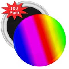 Multi Color Rainbow Background 3  Magnets (100 Pack) by Amaryn4rt